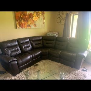 Reclining Sectional Real Leather